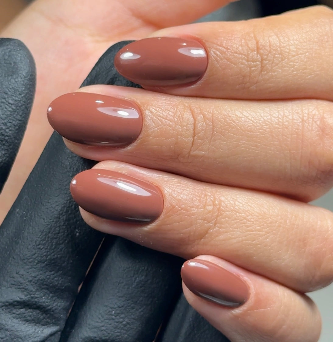 High-end nude manicure with perfect cuticle prep at Abbey Wood nail studio